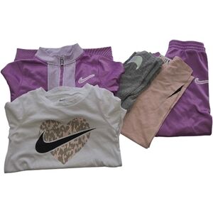 Nike Girls 5 Pc Bundle Purple, Gray, White & Peach Size 6X